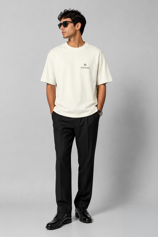 NOIRAÉ Signature Oversized Tee - Bone
