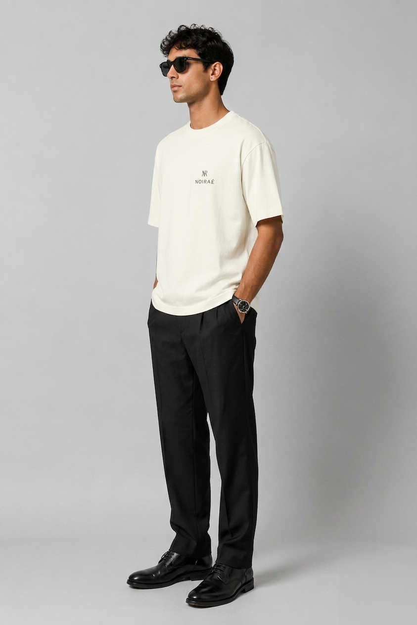 NOIRAÉ Signature Oversized Tee - Bone