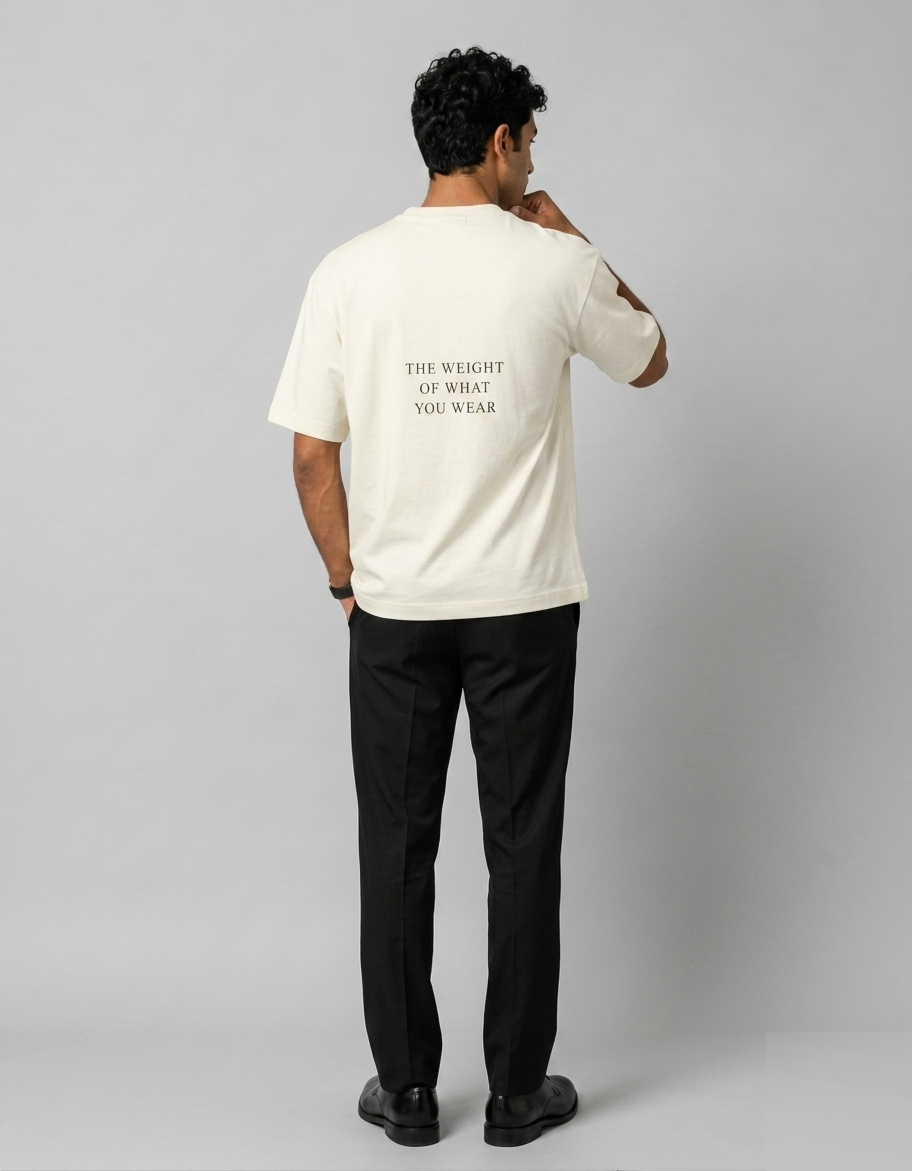 NOIRAÉ Signature Oversized Tee - Bone